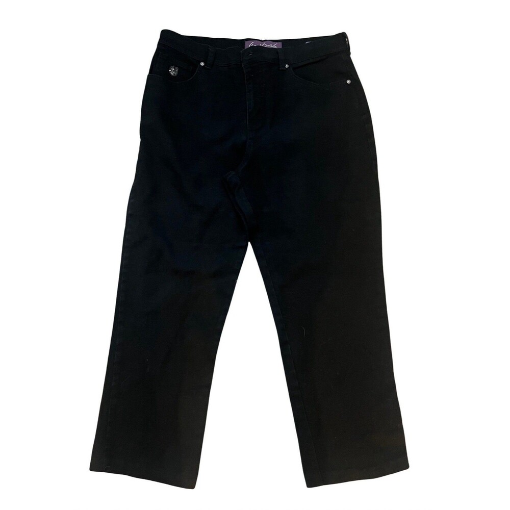 Gloria Vanderbilt Amanda Women's Jeans Size 12 Short Straight Leg Denim Black